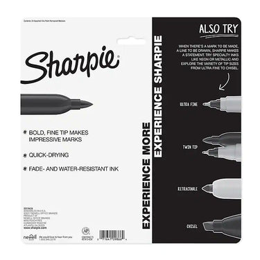Sharpie Color Burst Permanent Markers, Fine Tip, Assorted, 24/Pack (1949557)